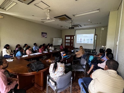 Louise delivering lecture to project partners