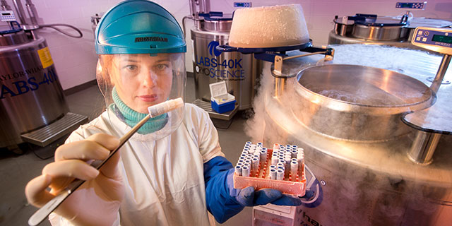 photo of researcher in lab