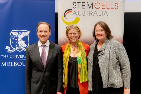 The Hon. Greg Hunt (MP) with Professors Melissa Little and Christine Wells