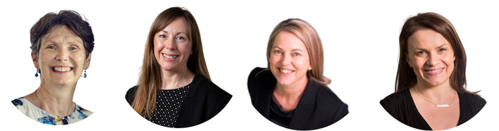 headshots for four women smiling