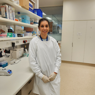 Sapna Devi in the laboratory