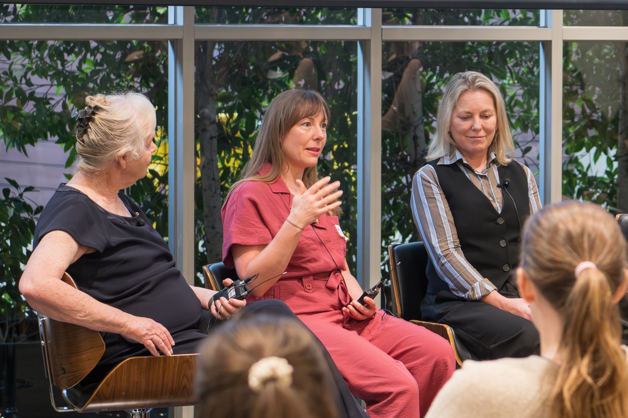 three women speaking