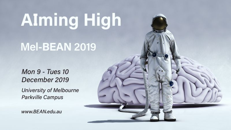Flyer for Mel-BEAN 2019, 9-10 December, University of Melbourne, Parkville